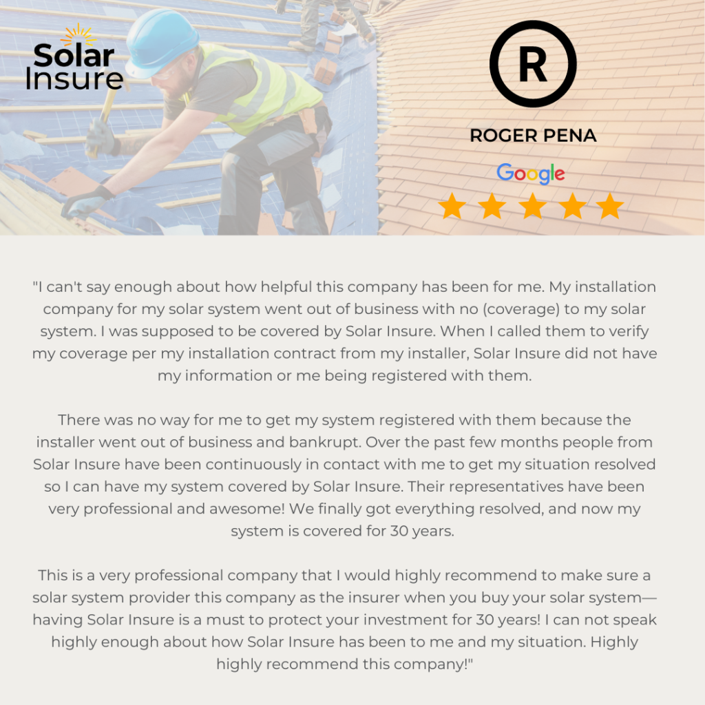 Solar Insure Monitoring comes with a 30 Year Warranty