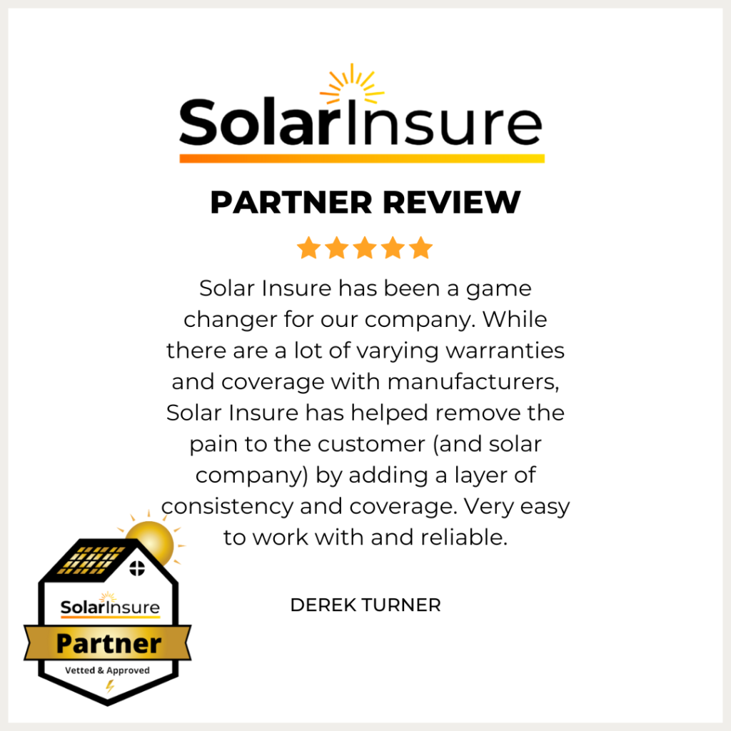 Solar Insure Partner review Derek Turner