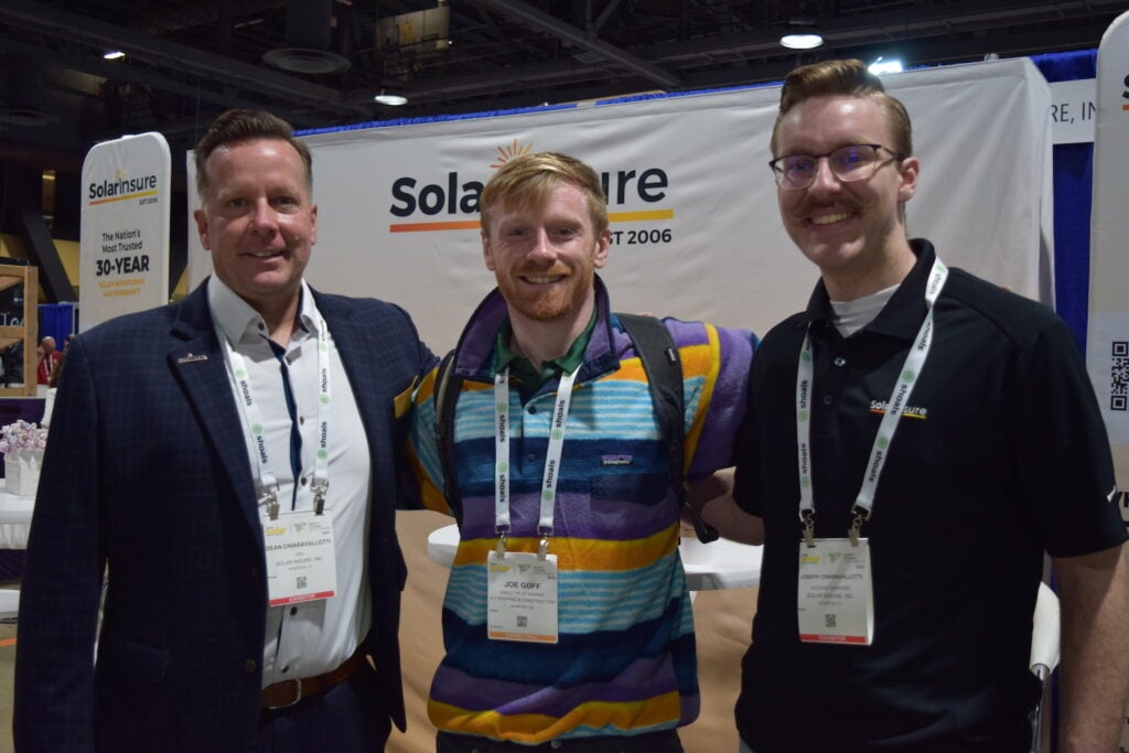 A1 Roofing and Construction visiting the Solar Insure booth at Intersolar 2023