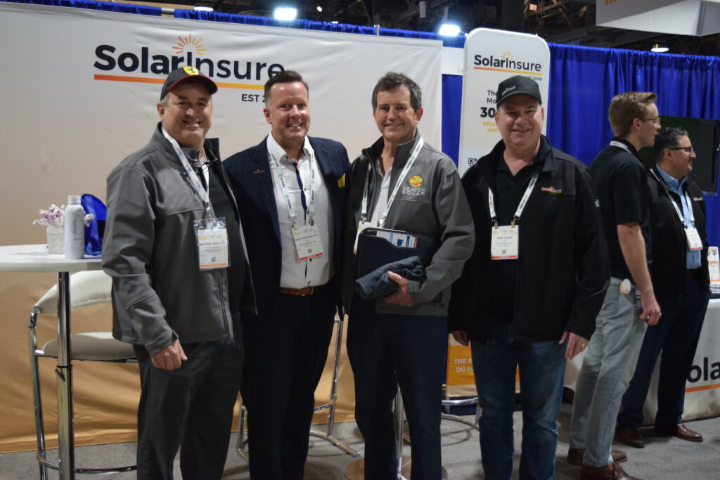 Beacon Solar visiting the Solar Insure booth at Intersolar2023 3